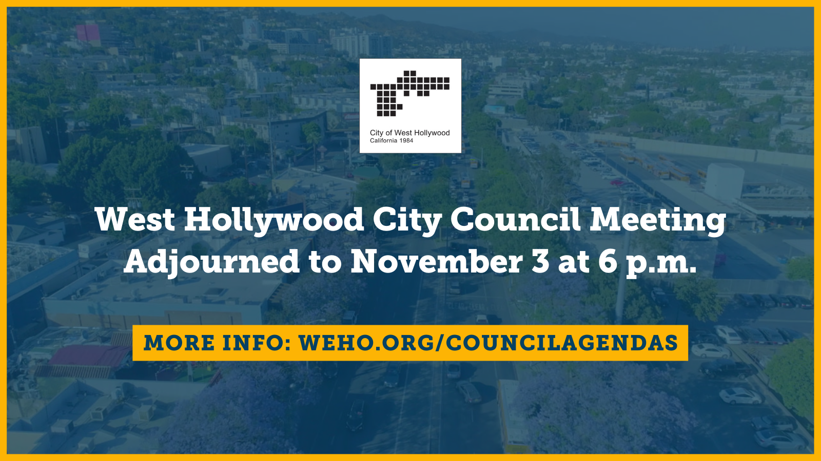 City Council Meeting Rescheduled - November 1, 2021 TW