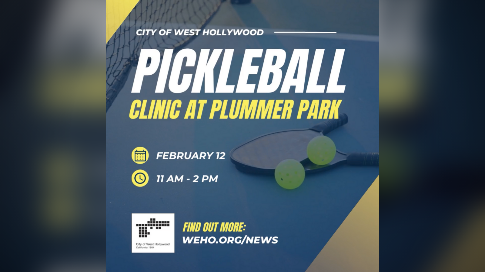 Pickleball Clinic at Plummer Park