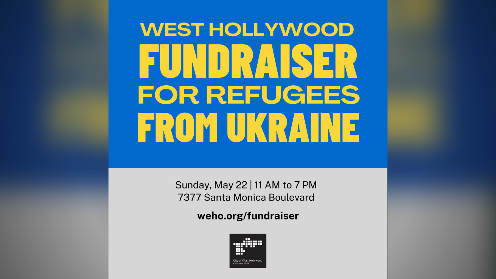 West Hollywood Fundraiser for Refugees from Ukraine