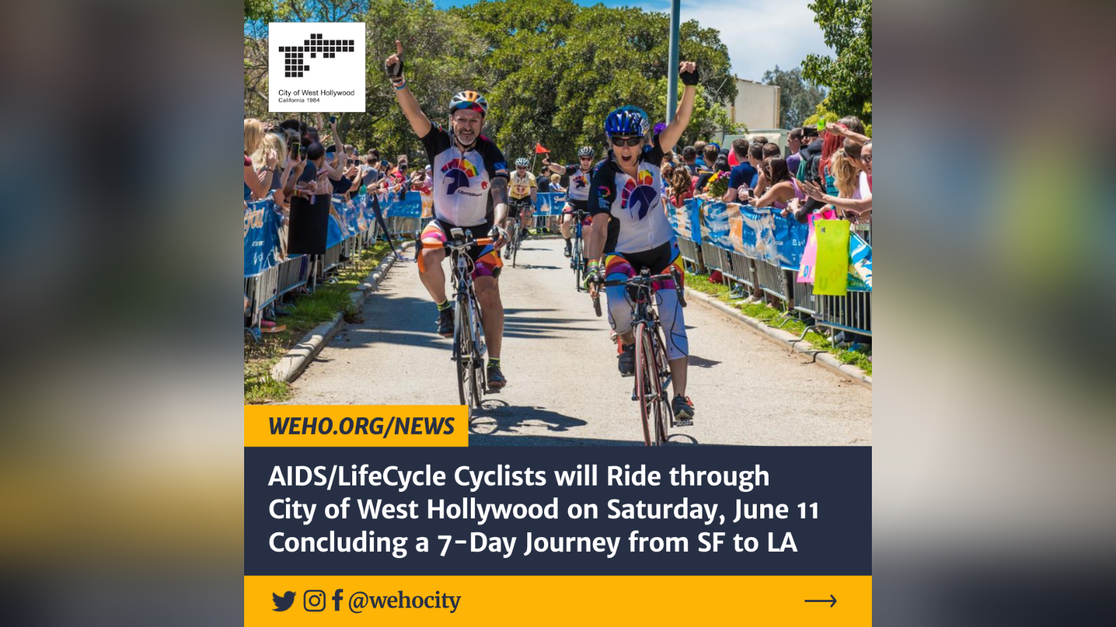 News Release AIDS Lifecycle through West Hollywood