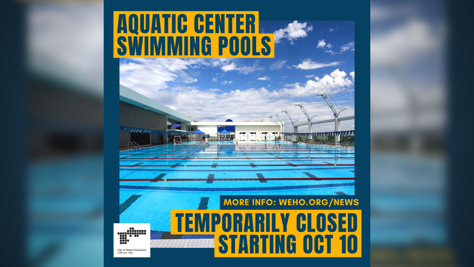 Aquatic Center Pools - Temp Closed