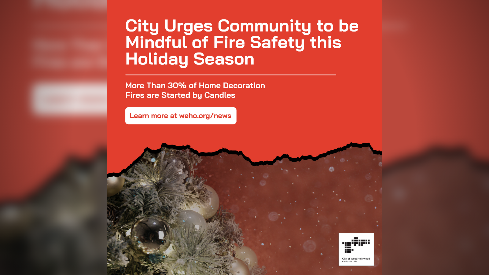 Holiday Fire Safety Reminder