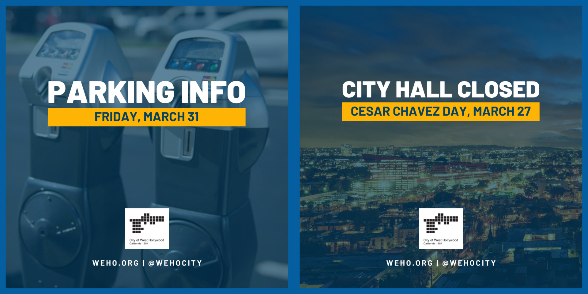 Parking Enforcement + City Hall Closed - Cesar Chavez Day 2023