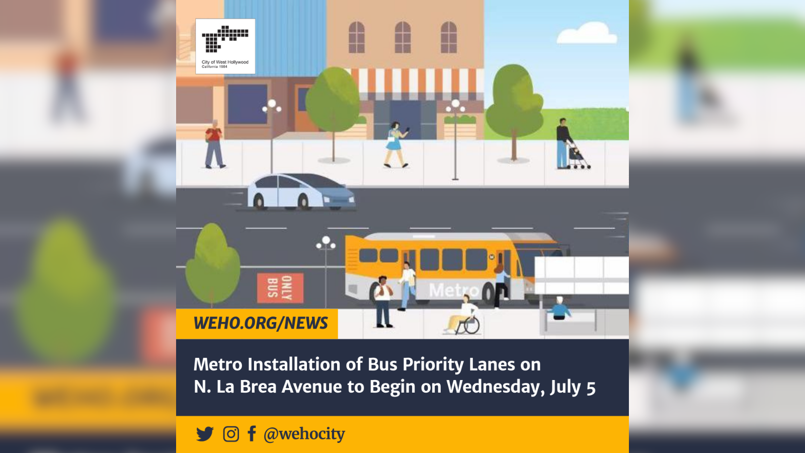 Metro Bus Priority Lanes on La Brea - July 2023