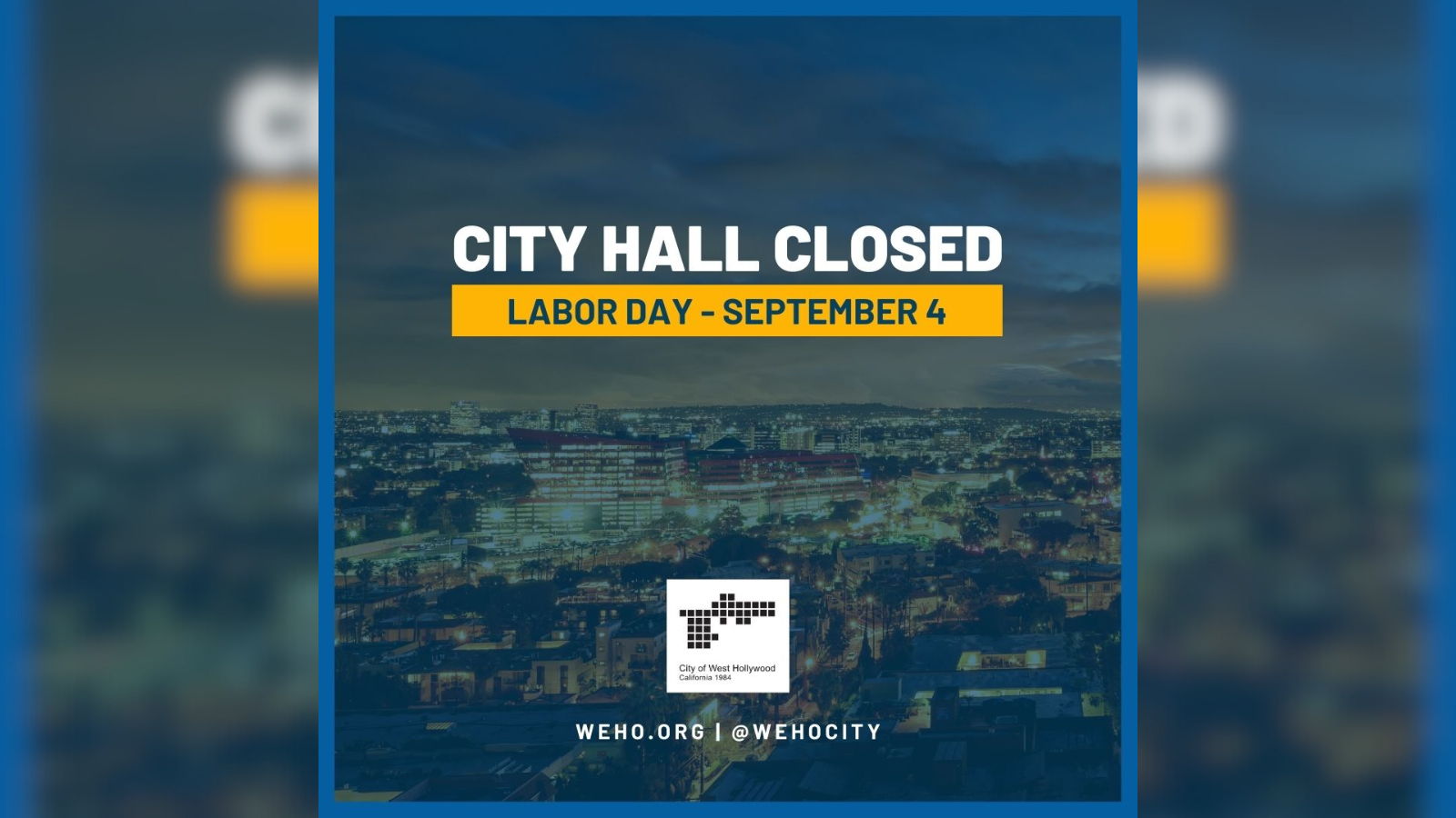 City Hall Closed - Labor Day 2023