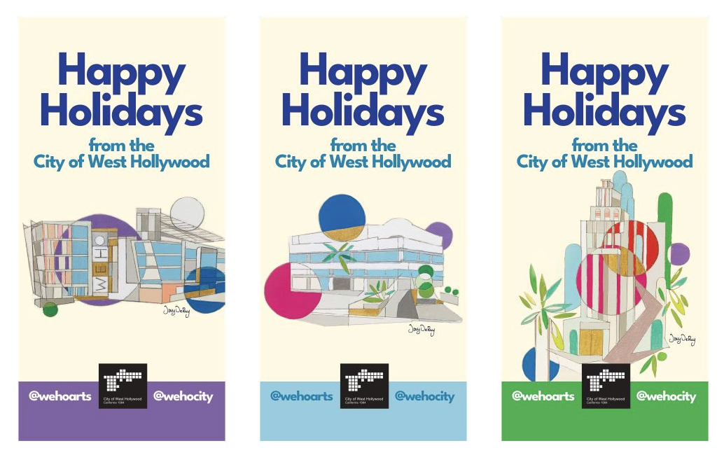 Holiday Street Pole Banners by Artist Joey Deruy