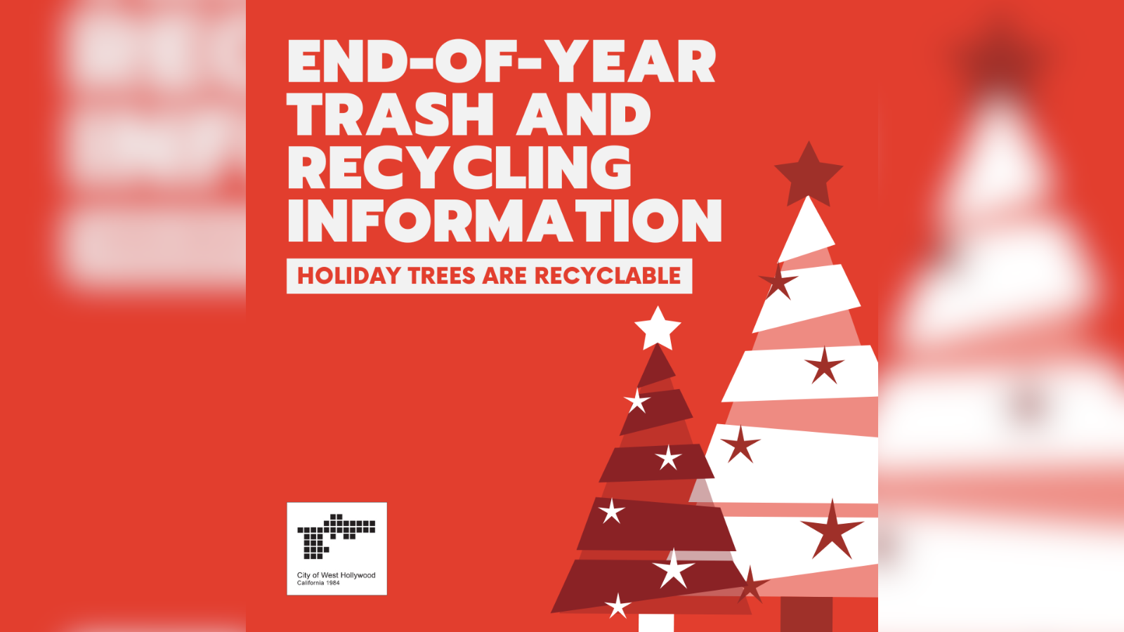 End of Year Trash and Recycling Information