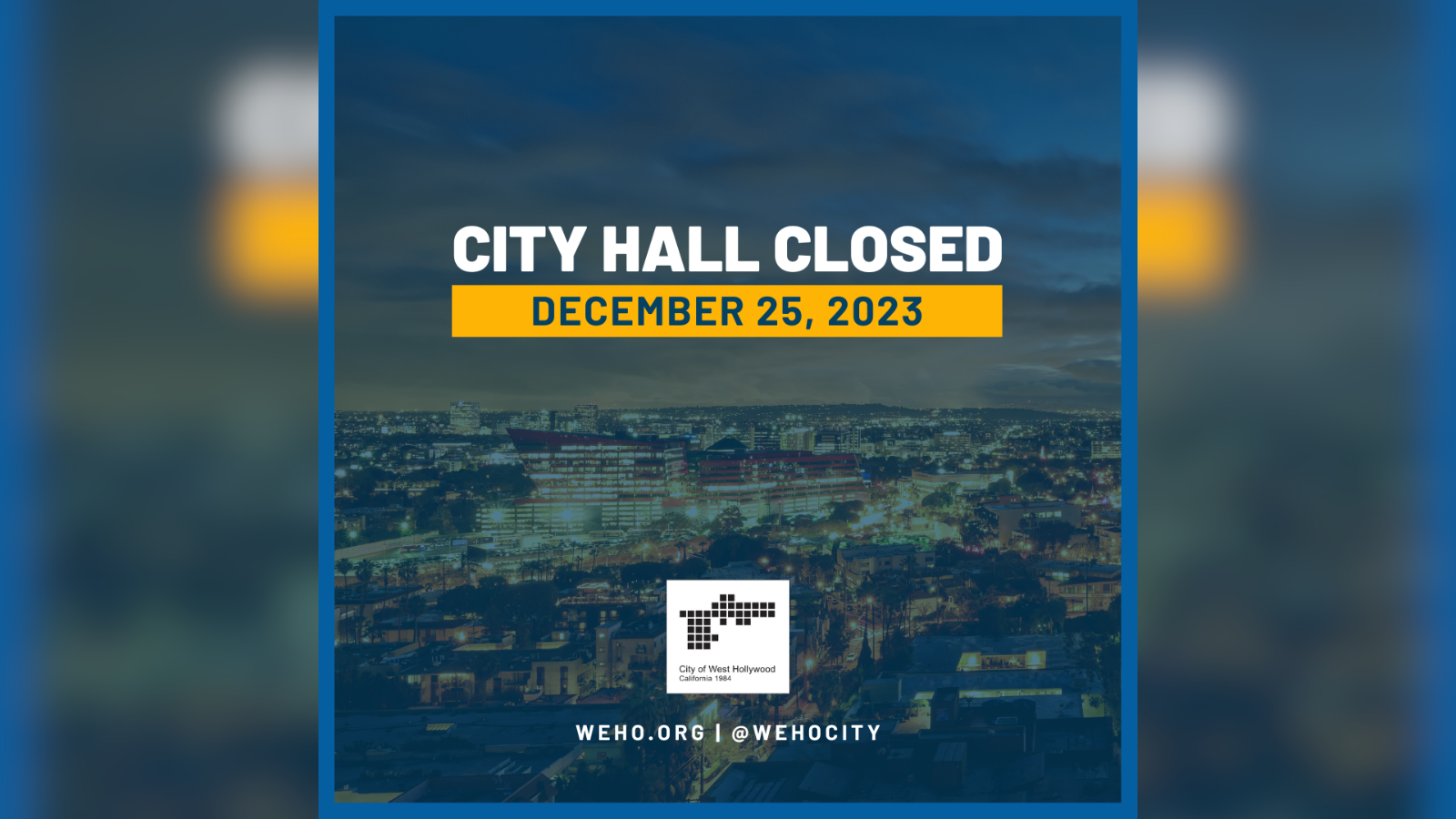 City Hall Closed - Christmas 2023