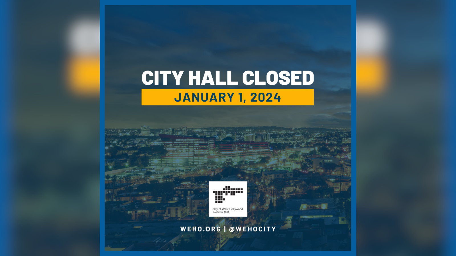 City Hall Closed - New Years 2024