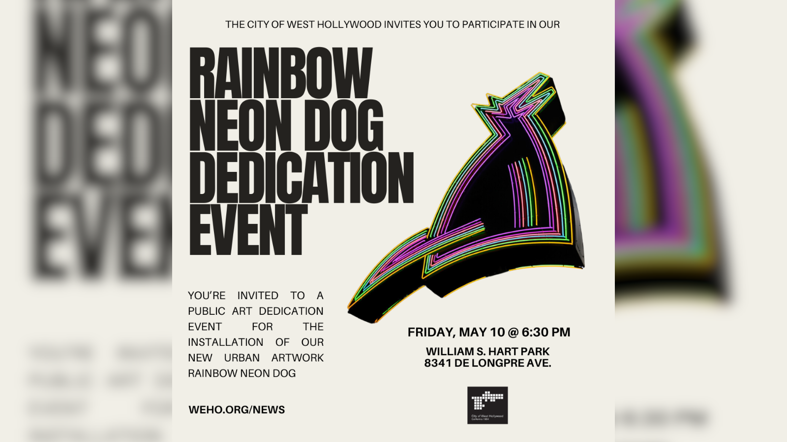 Rainbow Neon Dog Dedication Event 2024