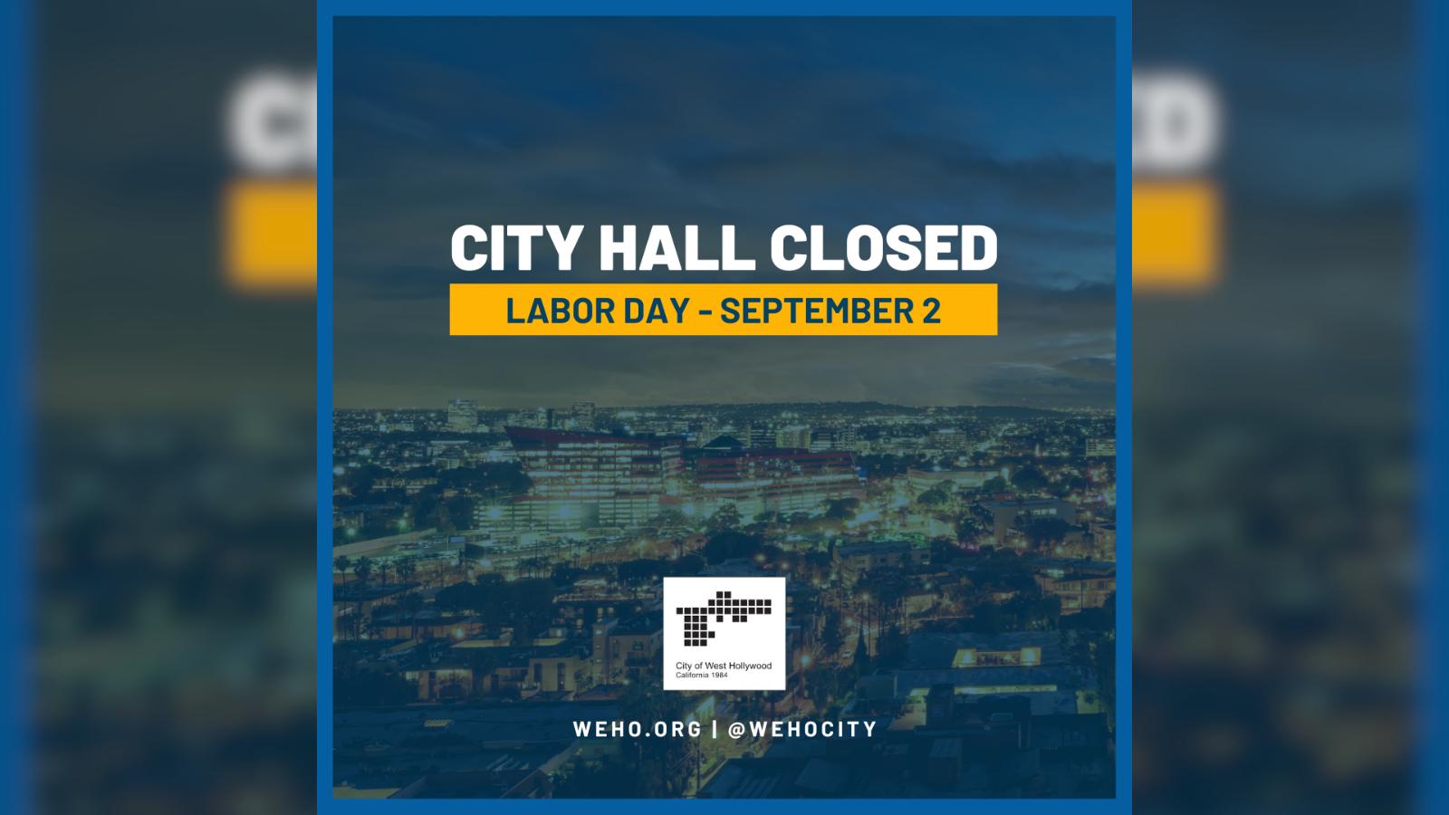 Parking Enforcement + City Hall Closed - Labor Day