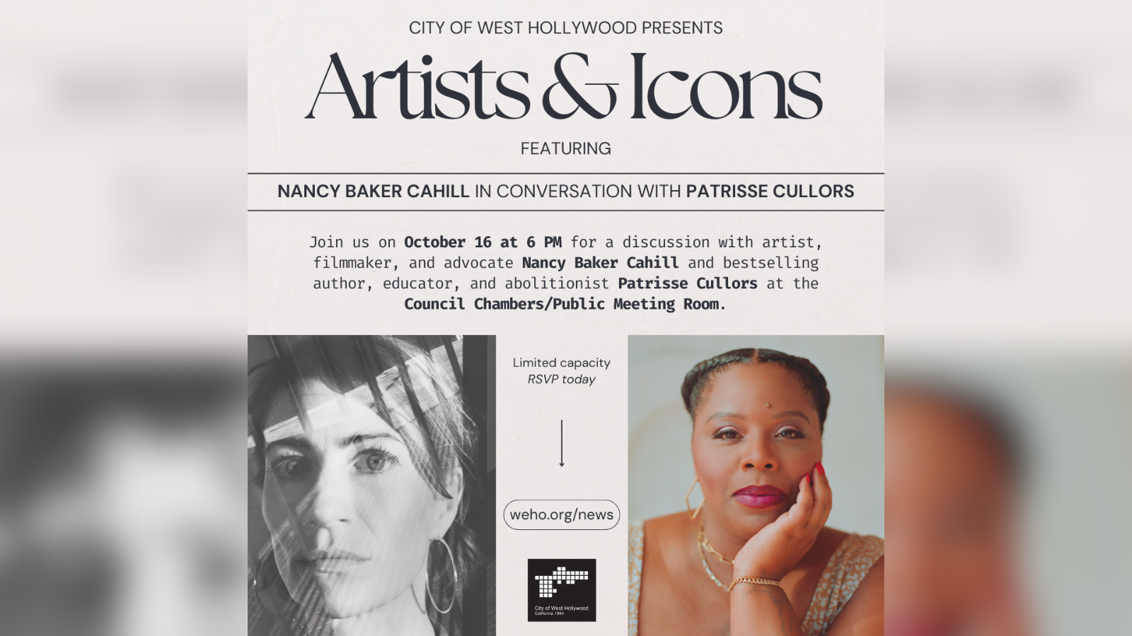 Artists & Icons - Nancy Baker Cahill & Patrisse Cullors