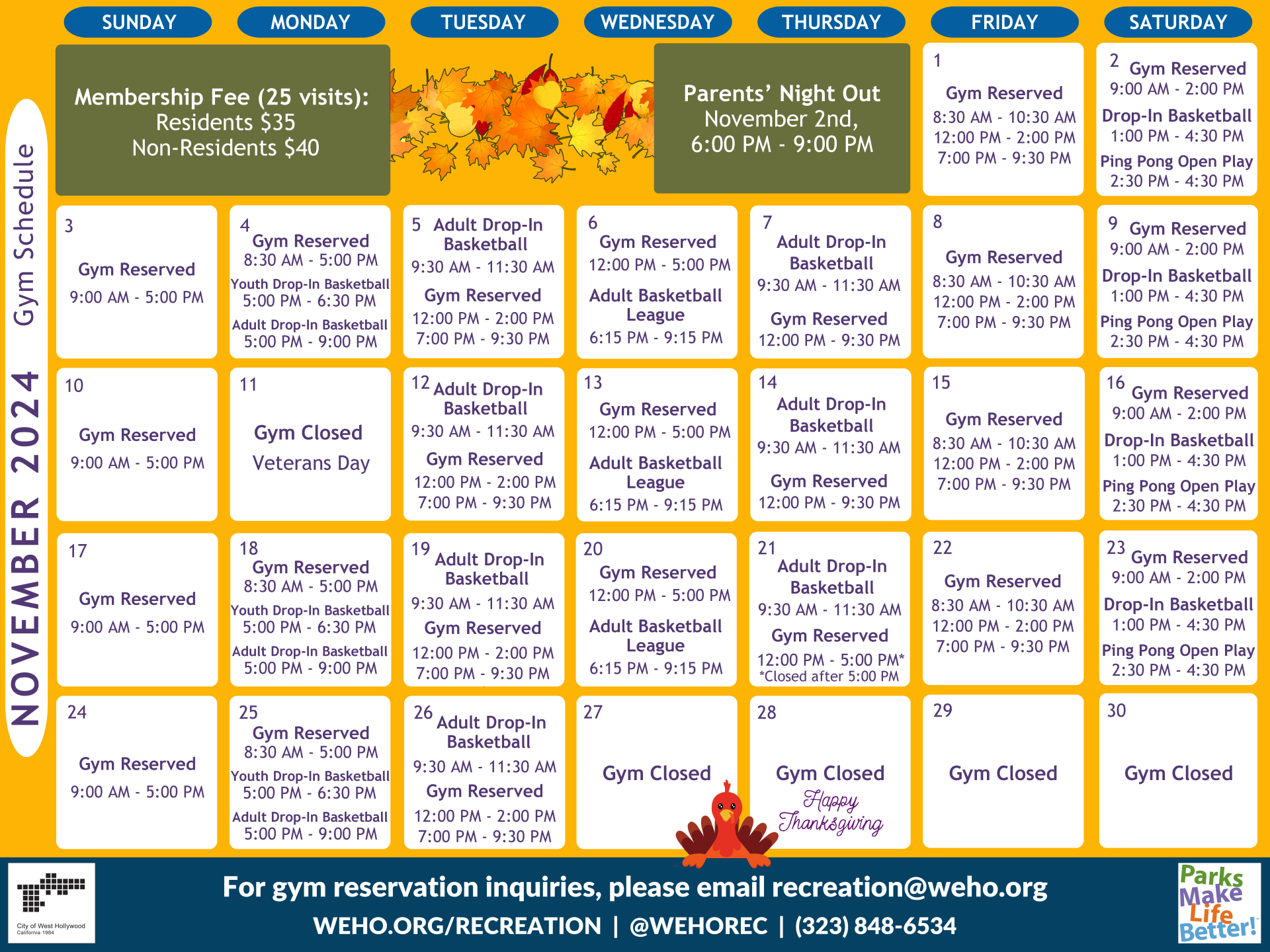 Gym Calendar November 2024 Final