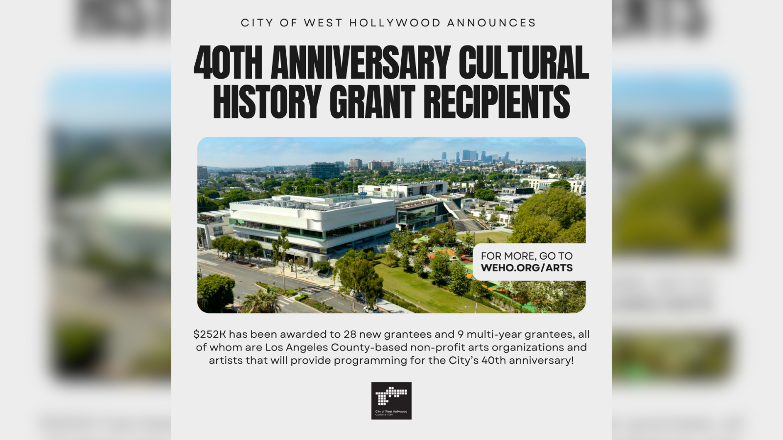 40th Anniversary Cultural History Grant 2024 Announcement