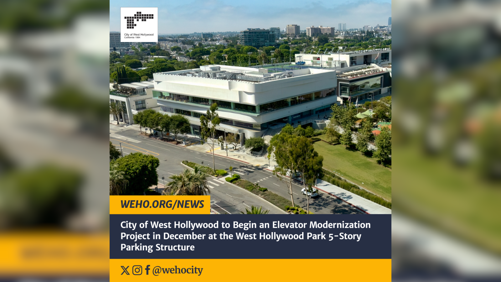 Elevator Modernization in WeHo Park 5-Story Parking Structure