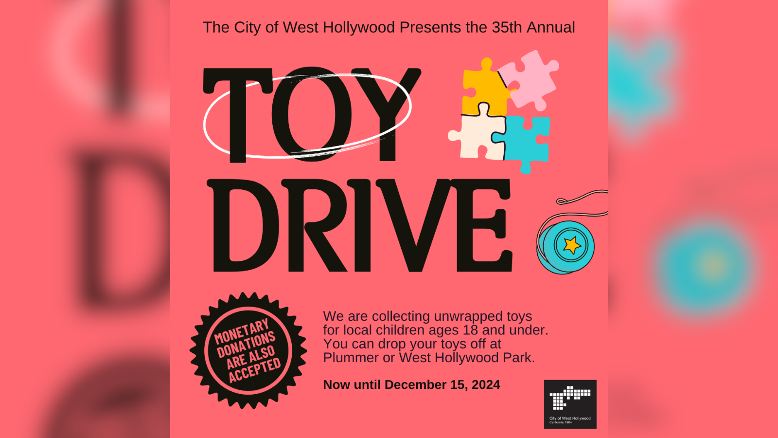 City of West Hollywood Celebrates the Holiday Season with 35th Annual Toy and Food Drive